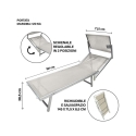 Espreguiçadeira de jardim em alumínio com toldo parasol Riccione 