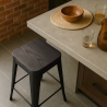 Banco Elegante de Metal Madeira p/Bar ou Cozinha Brush Up 