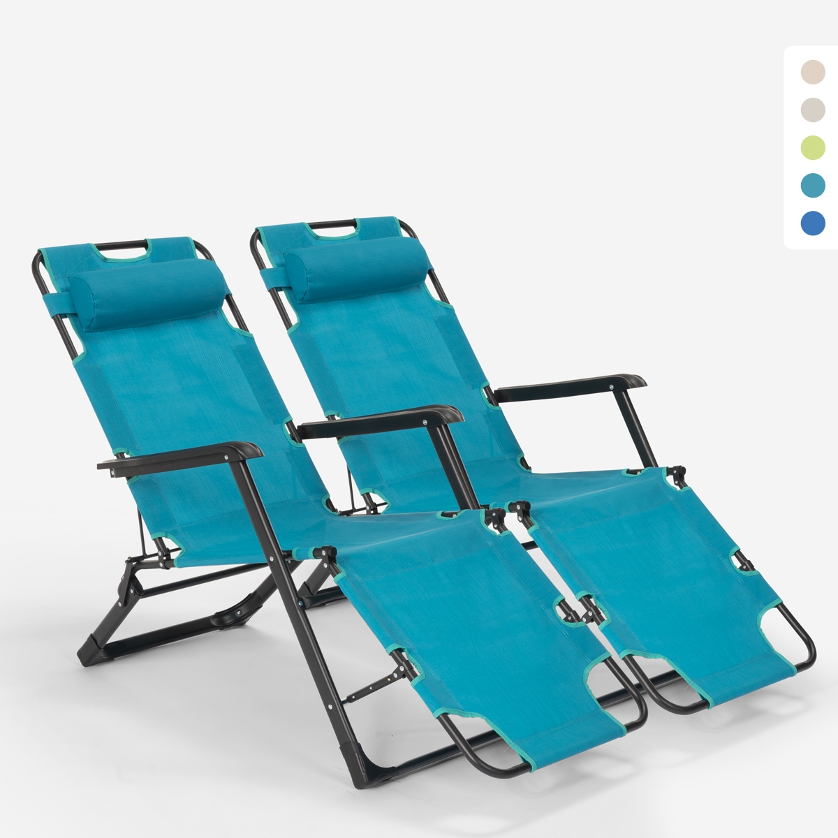 2 Cadeiras Espreguiçadeira Praia Jardim Dobrável Emily Lux Zero Gravity