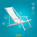 Cadeira Espreguiçadeira Praia com Braços Alumínio Dobrável Riccione Gold Lux 