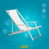 Cadeira Espreguiçadeira Praia com Braços Alumínio Dobrável Riccione Gold Lux 