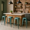 Banco de Metal Vintage para Cozinha Bar Café Steel Stale Saldos