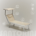 Espreguiçadeira Profissional em Alumínio Cama de Praia Santorini 