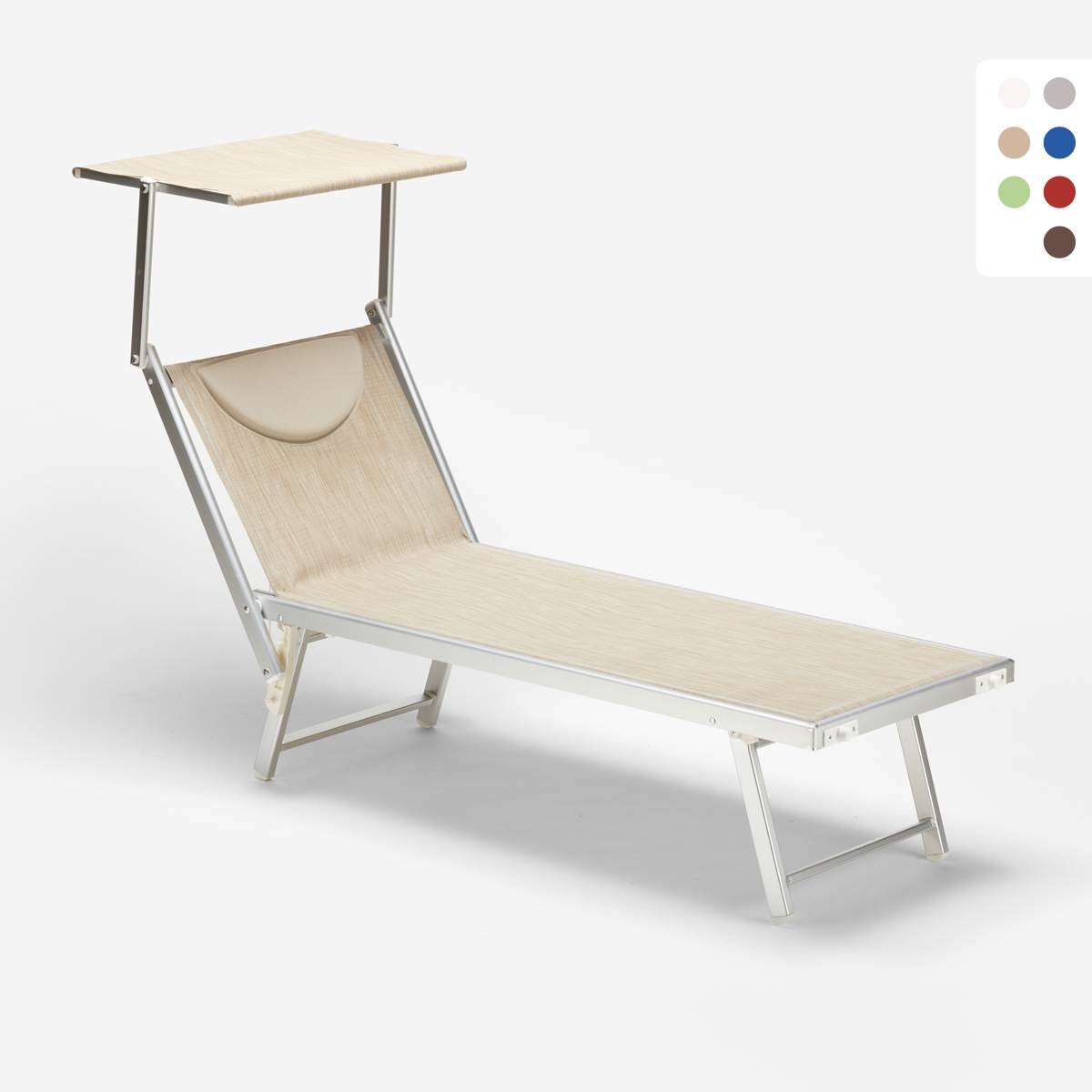 Espreguiçadeira Profissional em Alumínio Cama de Praia Santorini Compra