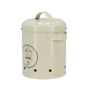 Recipiente vintage para cebolas em lata perfurada com tampa Oferta