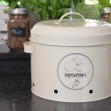 Lata de cozinha para batatas com furos e tampa Medidas