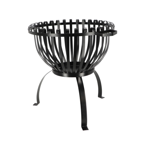 Braseiro elevado para exterior jardim em metal preto com alças Promoção