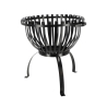 Braseiro elevado para exterior jardim em metal preto com alças Promoção