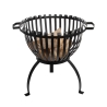 Braseiro elevado para exterior jardim em metal preto com alças Oferta