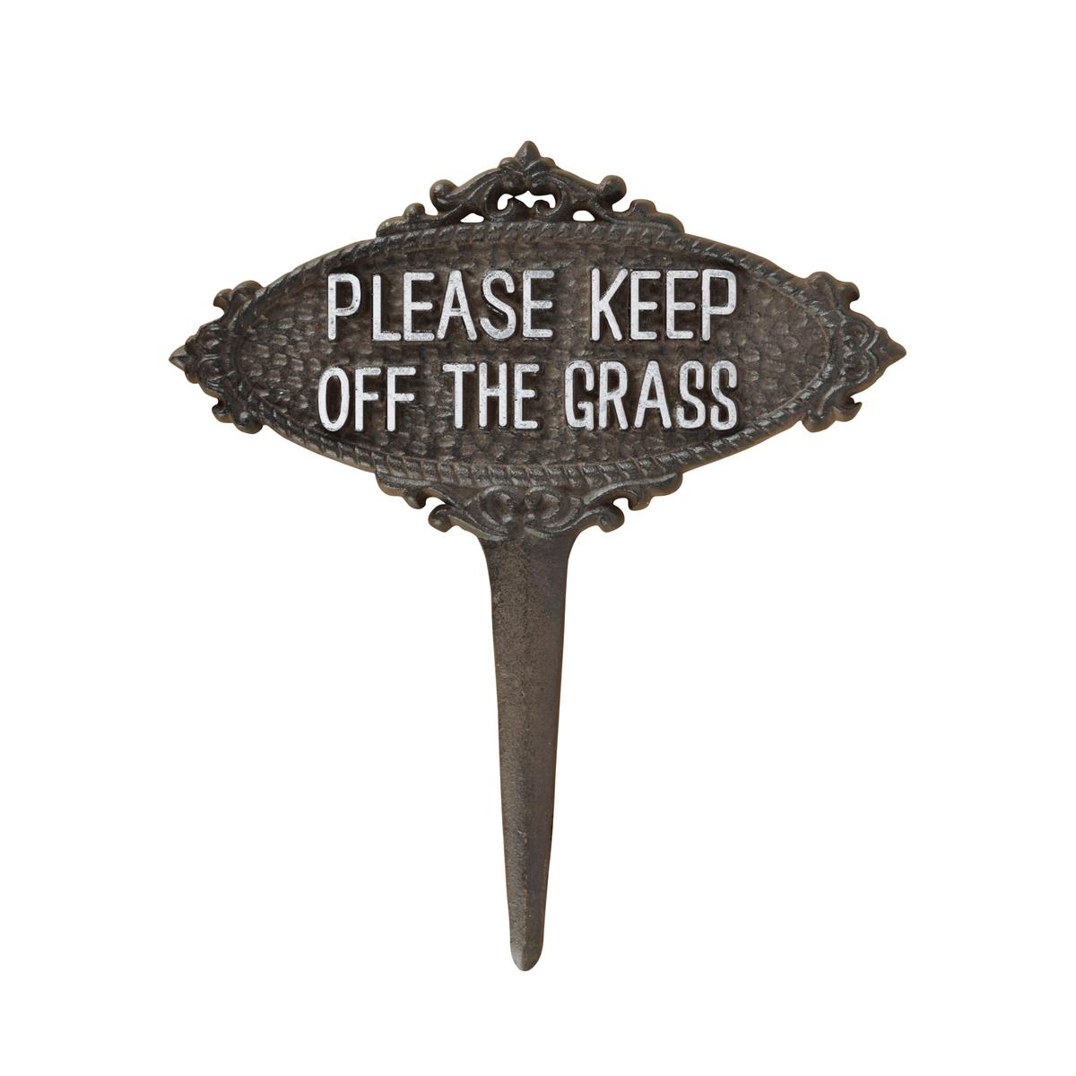 Poste de jardim em ferro fundido "Keep Off The Grass" Promoção Poste de jardim em ferro fundido "Keep Off The Grass" Promoção