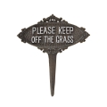 Poste de jardim em ferro fundido "Keep Off The Grass" Promoção