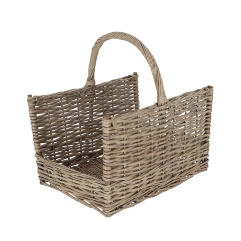 Cesto de vime para lenha com pega 45,8x36x51,5cm Promoção