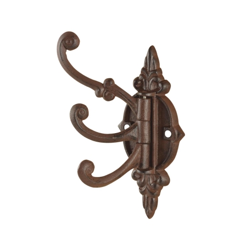 Cabide de parede decorativo com 3 ganchos giratórios em ferro fundido Promoção