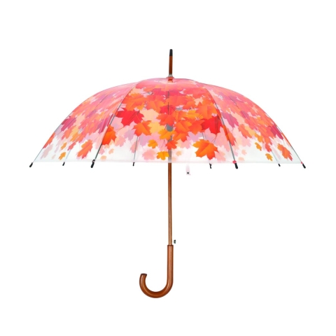 Guarda-chuva efeito árvore de outono com cabo de madeira Promoção