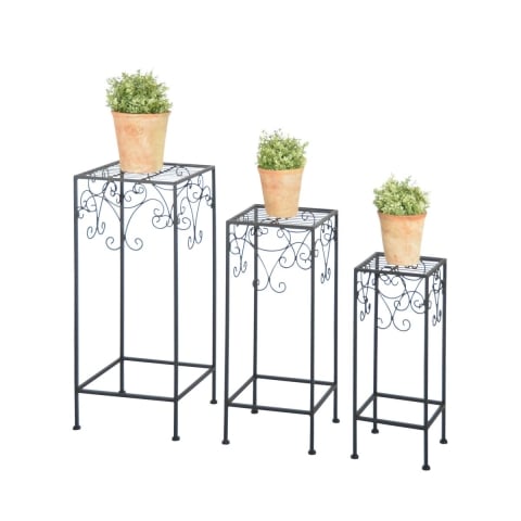 Conjunto de 3 mesas suporte para plantas em estilo clássico Promoção