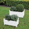 Conjunto de 2 floreiras retangulares em madeira branca para jardim ou terraço Venda