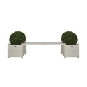 Banco de jardim para exterior em madeira com floreiras Descontos