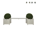 Banco de jardim para exterior em madeira com floreiras Promoção