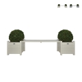 Banco de jardim para exterior em madeira com floreiras Promoção