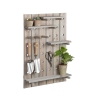 Painel perfurado de parede com prateleiras e ganchos ajustáveis Oferta