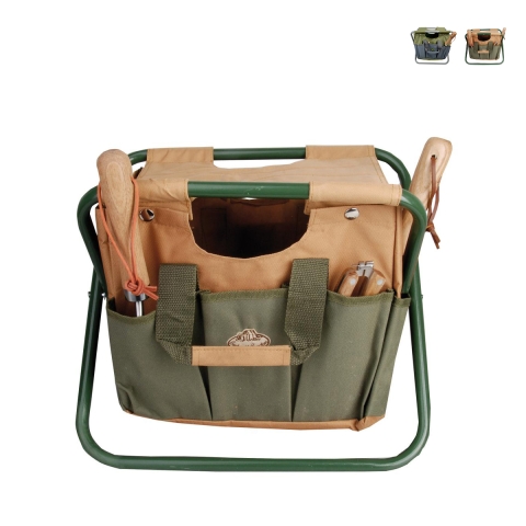 Banco dobrável com bolsa para ferramentas de jardinagem Promoção