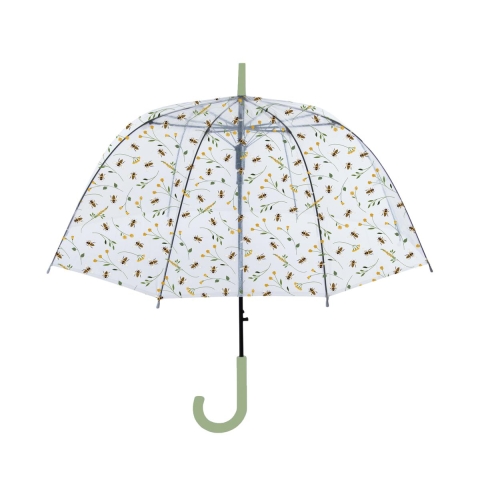 Guarda-chuva transparente com estampa de abelhas e flores Promoção