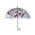Guarda-chuva transparente com estampas de cães e gatos Promoção