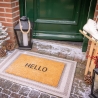 Tapete de entrada em fibra de coco com inscrição "Hello" Oferta