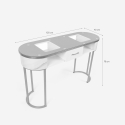 Consola mesa de esteticista em vidro e metal dourado efeito mármore Jess Modelo