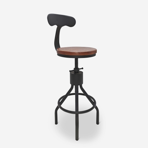 Banco de bar industrial vintage com encosto ajustável para cozinha Junt Promoção