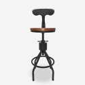 Banco de bar industrial vintage com encosto ajustável para cozinha Junt Oferta