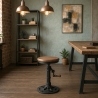 Banco de bar vintage industrial ajustável com manivela Zunor Venda