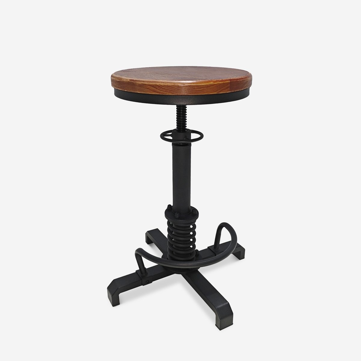 Banco de bar ajustável com parafuso em estilo vintage industrial Helix Promoção