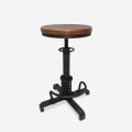 Banco de bar ajustável com parafuso em estilo vintage industrial Helix Promoção