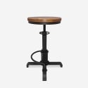 Banco de bar ajustável com parafuso em estilo vintage industrial Helix Oferta