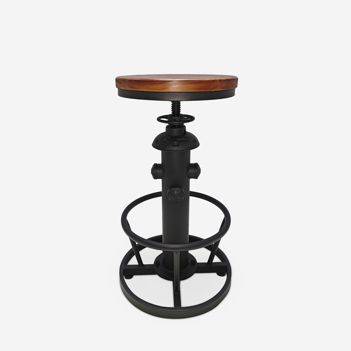 Banco de bar vintage industrial ajustável com descanso para os pés Ziblo Promoção