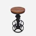 Banco de bar vintage industrial ajustável com descanso para os pés Ziblo Oferta