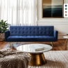 Sofá-cama 3 lugares em veludo Moderno Clássico Elegante Minimalista Caullae Promoção