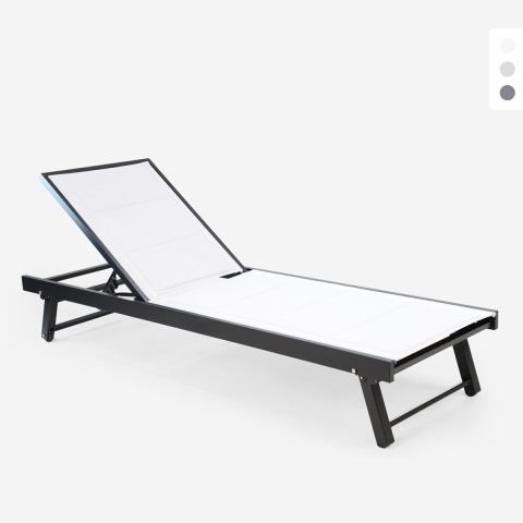 Espreguiçadeira de Praia Exterior Jardim com Rodas e Encosto Ajustável Rimini Promoção