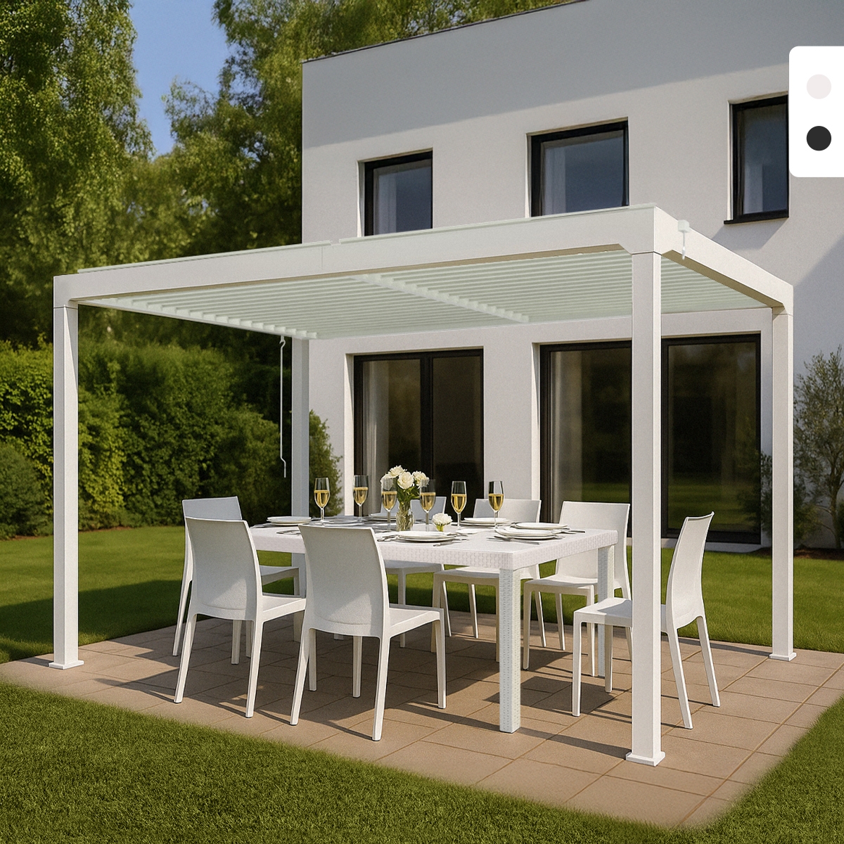 Pérgola de jardim bioclimática 3x4m em alumínio manual Trinidad Promoção