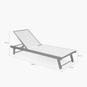 Conjunto 4 Espreguiçadeiras Alumínio Jardim Piscina Praia com Rodas Rimini 