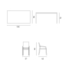 Conjunto de Exterior com Mesa de Vidro e 4 Cadeiras Tarquinia 