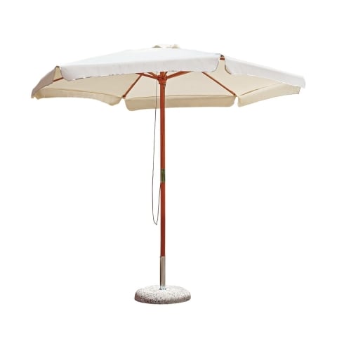 Guarda-sol de jardim 285cm com mastro central em madeira Gharab Promoção