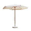 Guarda-sol de jardim 285cm com mastro central em madeira Gharab Promoção