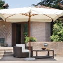 Guarda-sol retangular de madeira 3x4 ecru antivento Olushe Venda