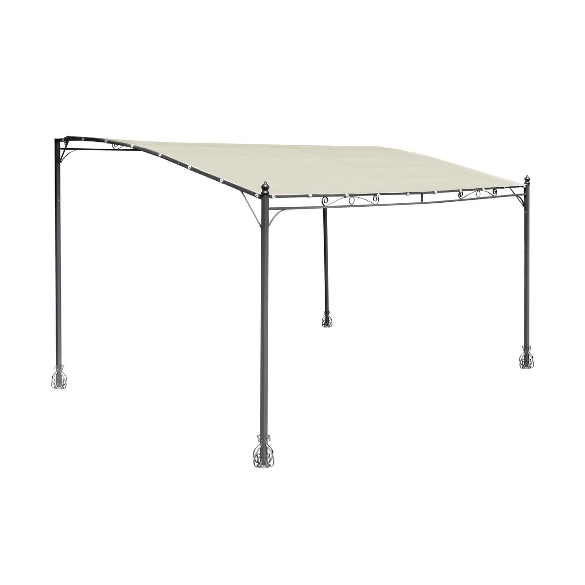Pérgola de parede em ferro 3x4 m para exteriores Kansas
