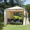 Gazebo de jardim em ferro 3x3m com mosquiteiros Oregon Venda
