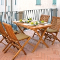 Mesa de jardim dobrável em madeira teca 80x120cm Lipari Venda