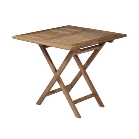 Mesa dobrável para exterior em madeira de teca 80x80cm Vulcano Promoção