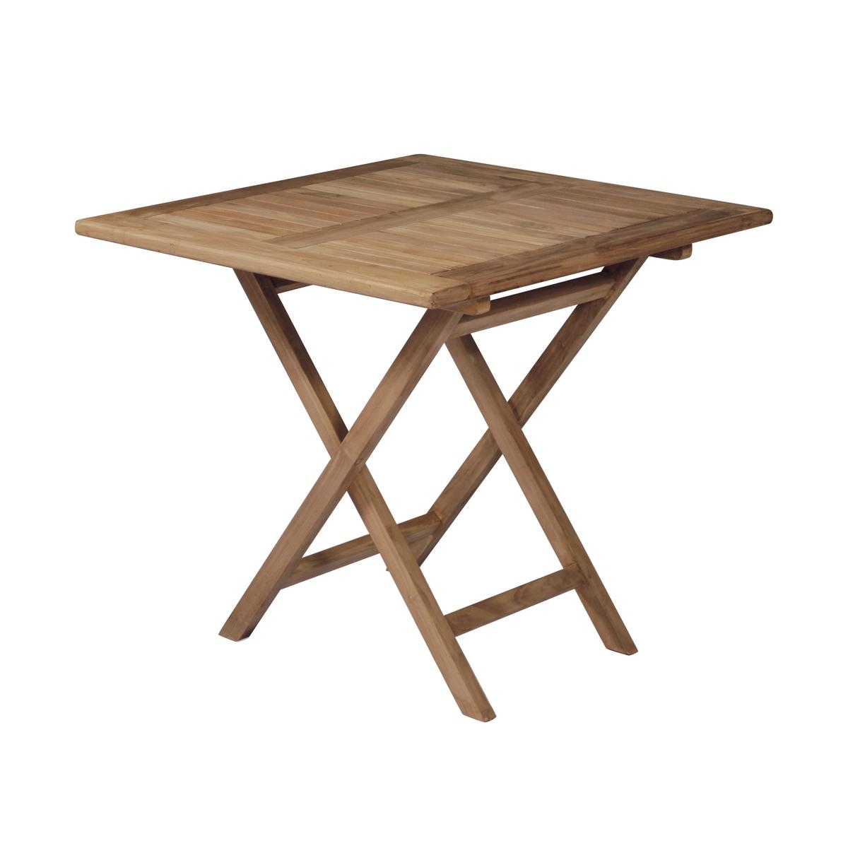 Mesa dobrável para exterior em madeira de teca 80x80cm Vulcano
